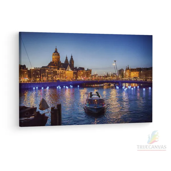 Multicolor_Amsterdam_Light_Festival,_Wooden_Framed_Canvas_Paintings_|_For_Living_Room_|_Bedroom_|_Office_|_Gallery_|_Ready_Wall_Mount_Canvas_Wall_Art_Painting_|_Size_-_12_X_18In,_Ct0076