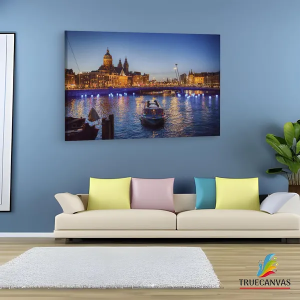 Multicolor_Amsterdam_Light_Festival,_Wooden_Framed_Canvas_Paintings_|_For_Living_Room_|_Bedroom_|_Office_|_Gallery_|_Ready_Wall_Mount_Canvas_Wall_Art_Painting_|_Size_-_12_X_18In,_Ct0076