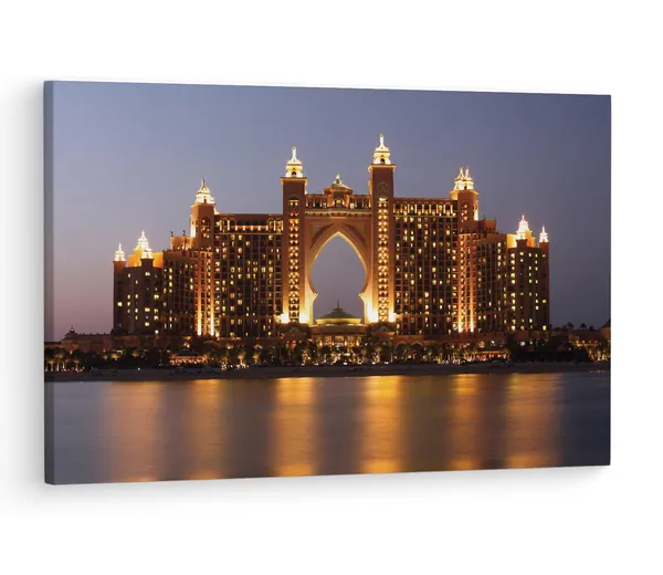 Multicolor_Atlantis,_The_Palm,_Wooden_Framed_Canvas_Paintings_|_For_Living_Room_|_Bedroom_|_Office_|_Gallery_|_Ready_Wall_Mount_Canvas_Wall_Art_Painting_|_Size_-_12_X_18In,_Ct0079