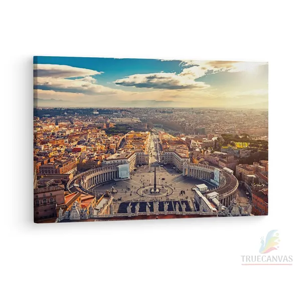 Multicolor_Saint_Peter'S_Square,_Wooden_Framed_Canvas_Paintings_|_For_Living_Room_|_Bedroom_|_Office_|_Gallery_|_Ready_Wall_Mount_Canvas_Wall_Art_Painting_|_Size_-_12_X_18In,_Ct0080