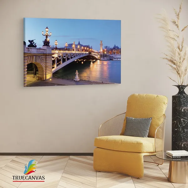 Multicolor_Pont_Alexandre_Iii,_Wooden_Framed_Canvas_Paintings_|_For_Living_Room_|_Bedroom_|_Office_|_Gallery_|_Ready_Wall_Mount_Canvas_Wall_Art_Painting_|_Size_-_12_X_18In,_Ct0086