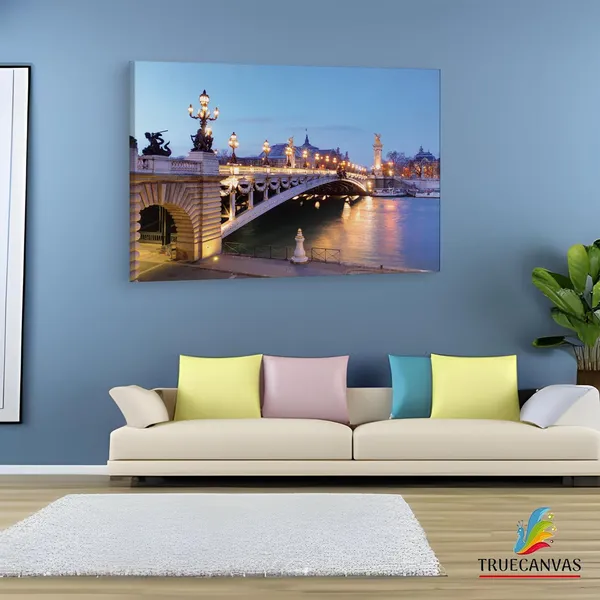 Multicolor_Pont_Alexandre_Iii,_Wooden_Framed_Canvas_Paintings_|_For_Living_Room_|_Bedroom_|_Office_|_Gallery_|_Ready_Wall_Mount_Canvas_Wall_Art_Painting_|_Size_-_12_X_18In,_Ct0086