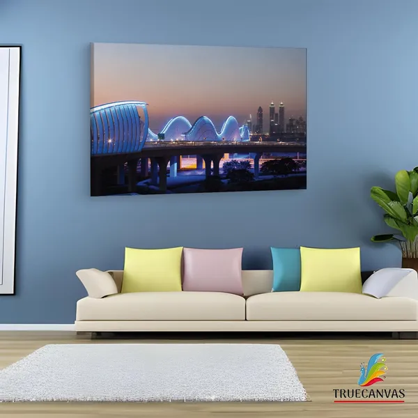 Multicolor_Meydan_Bridge_Wave,_Wooden_Framed_Canvas_Paintings_|_For_Living_Room_|_Bedroom_|_Office_|_Gallery_|_Ready_Wall_Mount_Canvas_Wall_Art_Painting_|_Size_-_12_X_18In,_Ct0087
