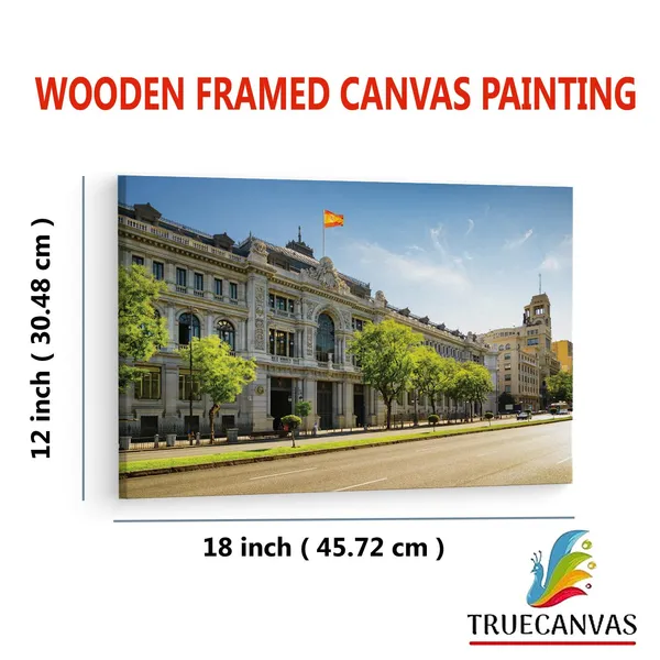 Multicolor_Bank_Of_Spain_Building,_Wooden_Framed_Canvas_Paintings_|_For_Living_Room_|_Bedroom_|_Office_|_Gallery_|_Ready_Wall_Mount_Canvas_Wall_Art_Painting_|_Size_-_12_X_18In,_Ct0089