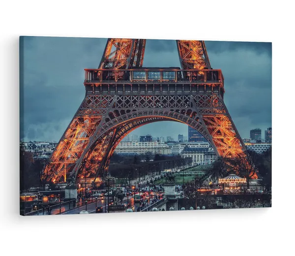 Multicolor_Eiffel_Tower,_Wooden_Framed_Canvas_Paintings_|_For_Living_Room_|_Bedroom_|_Office_|_Gallery_|_Ready_Wall_Mount_Canvas_Wall_Art_Painting_|_Size_-_12_X_18In,_Ct0090