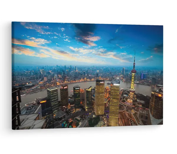 Multicolor_Shanghai,_Wooden_Framed_Canvas_Paintings_|_For_Living_Room_|_Bedroom_|_Office_|_Gallery_|_Ready_Wall_Mount_Canvas_Wall_Art_Painting_|_Size_-_12_X_18In,_Ct0092