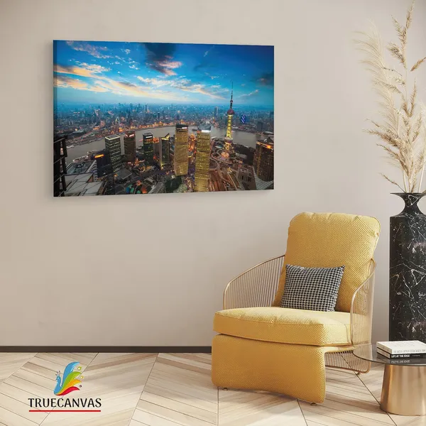 Multicolor_Shanghai,_Wooden_Framed_Canvas_Paintings_|_For_Living_Room_|_Bedroom_|_Office_|_Gallery_|_Ready_Wall_Mount_Canvas_Wall_Art_Painting_|_Size_-_12_X_18In,_Ct0092