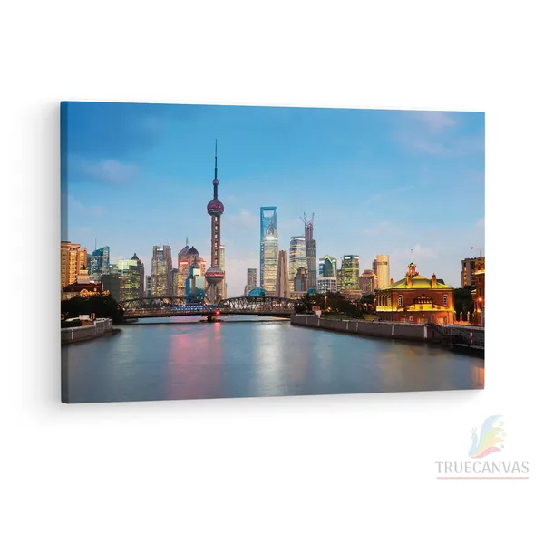 Multicolor_The_Bund,_Wooden_Framed_Canvas_Paintings_|_For_Living_Room_|_Bedroom_|_Office_|_Gallery_|_Ready_Wall_Mount_Canvas_Wall_Art_Painting_|_Size_-_12_X_18In,_Ct0093