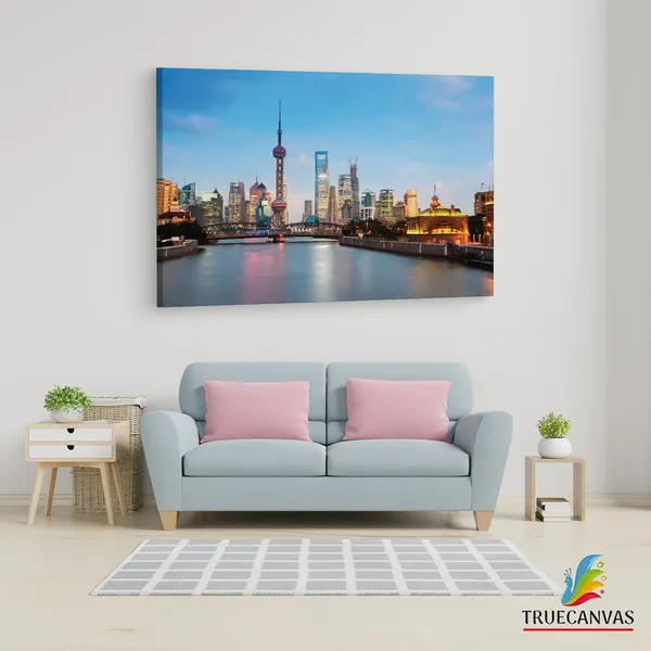 Multicolor_The_Bund,_Wooden_Framed_Canvas_Paintings_|_For_Living_Room_|_Bedroom_|_Office_|_Gallery_|_Ready_Wall_Mount_Canvas_Wall_Art_Painting_|_Size_-_12_X_18In,_Ct0093