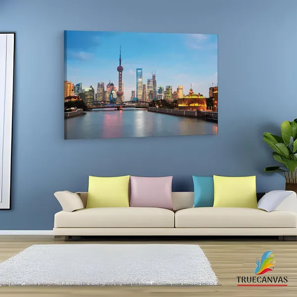 Multicolor_The_Bund,_Wooden_Framed_Canvas_Paintings_|_For_Living_Room_|_Bedroom_|_Office_|_Gallery_|_Ready_Wall_Mount_Canvas_Wall_Art_Painting_|_Size_-_12_X_18In,_Ct0093