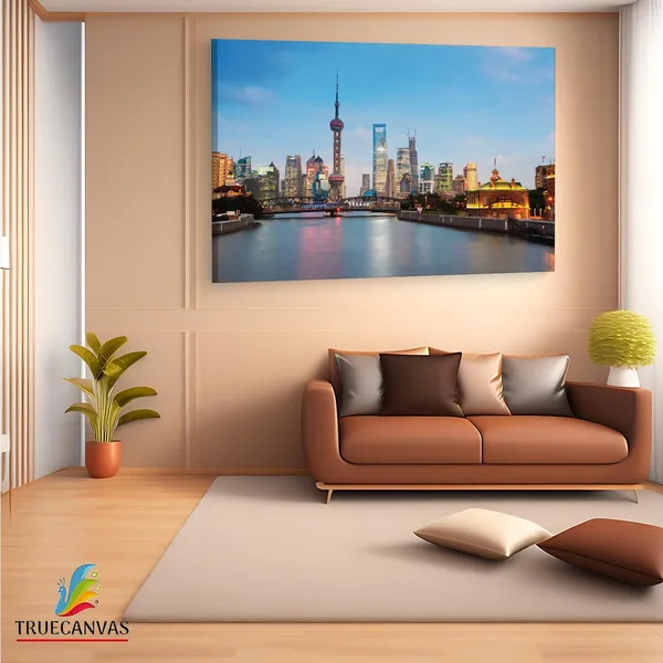 Multicolor_The_Bund,_Wooden_Framed_Canvas_Paintings_|_For_Living_Room_|_Bedroom_|_Office_|_Gallery_|_Ready_Wall_Mount_Canvas_Wall_Art_Painting_|_Size_-_12_X_18In,_Ct0093