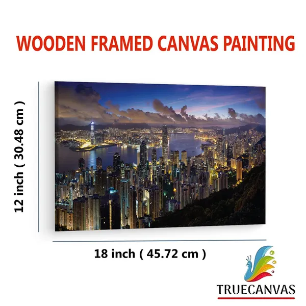 Multicolor_Hong_Kong,_Wooden_Framed_Canvas_Paintings_|_For_Living_Room_|_Bedroom_|_Office_|_Gallery_|_Ready_Wall_Mount_Canvas_Wall_Art_Painting_|_Size_-_12_X_18In,_Ct0094
