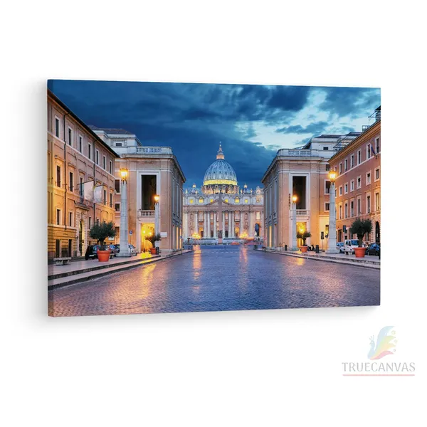 Multicolor_Saint_Peter'S_Square,_Wooden_Framed_Canvas_Paintings_|_For_Living_Room_|_Bedroom_|_Office_|_Gallery_|_Ready_Wall_Mount_Canvas_Wall_Art_Painting_|_Size_-_12_X_18In,_Ct0095