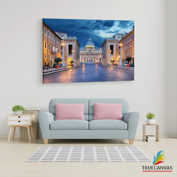 Multicolor_Saint_Peter'S_Square,_Wooden_Framed_Canvas_Paintings_|_For_Living_Room_|_Bedroom_|_Office_|_Gallery_|_Ready_Wall_Mount_Canvas_Wall_Art_Painting_|_Size_-_12_X_18In,_Ct0095