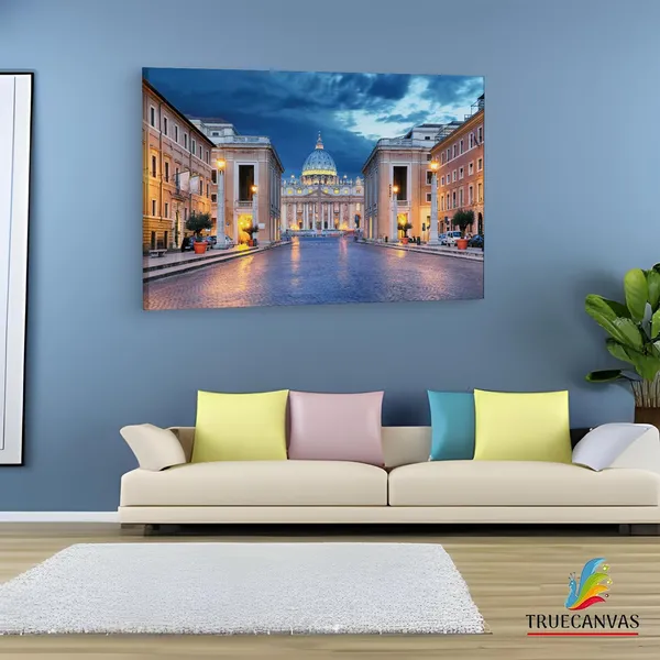 Multicolor_Saint_Peter'S_Square,_Wooden_Framed_Canvas_Paintings_|_For_Living_Room_|_Bedroom_|_Office_|_Gallery_|_Ready_Wall_Mount_Canvas_Wall_Art_Painting_|_Size_-_12_X_18In,_Ct0095