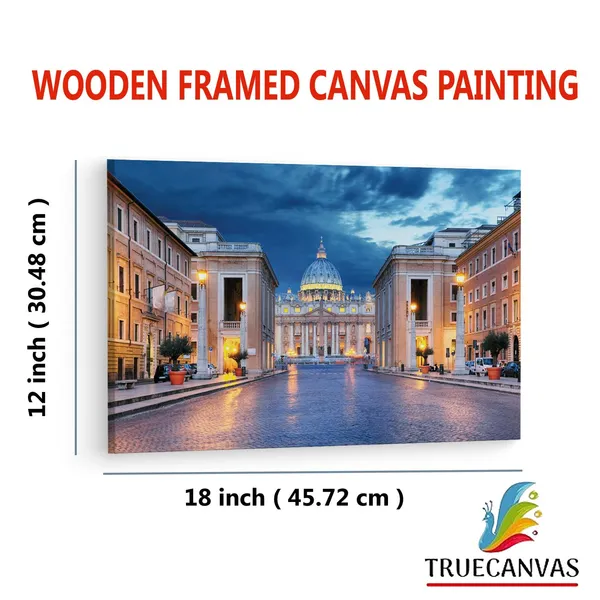 Multicolor_Saint_Peter'S_Square,_Wooden_Framed_Canvas_Paintings_|_For_Living_Room_|_Bedroom_|_Office_|_Gallery_|_Ready_Wall_Mount_Canvas_Wall_Art_Painting_|_Size_-_12_X_18In,_Ct0095