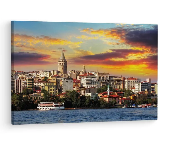 Multicolor_Galata_Tower,_Wooden_Framed_Canvas_Paintings_|_For_Living_Room_|_Bedroom_|_Office_|_Gallery_|_Ready_Wall_Mount_Canvas_Wall_Art_Painting_|_Size_-_12_X_18In,_Ct0098