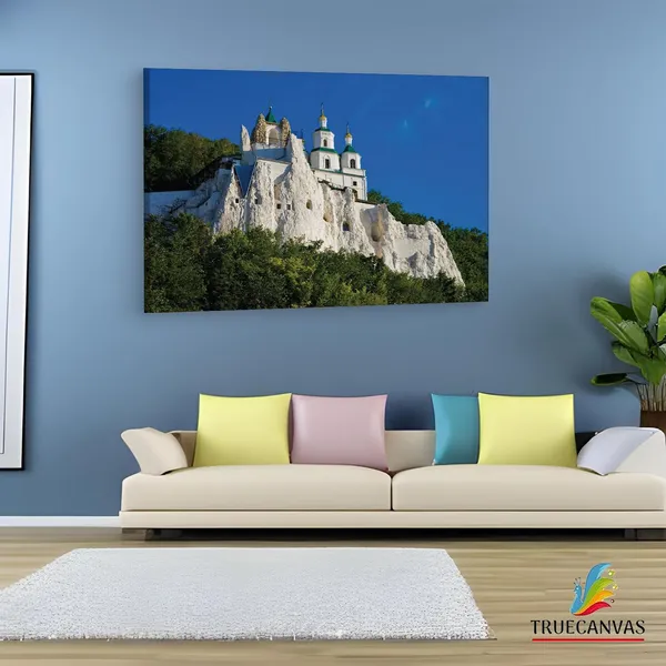 Multicolor_Holy_Assumption_Monastery,_Wooden_Framed_Canvas_Paintings_|_For_Living_Room_|_Bedroom_|_Office_|_Gallery_|_Ready_Wall_Mount_Canvas_Wall_Art_Painting_|_Size_-_12_X_18In,_Ct0100
