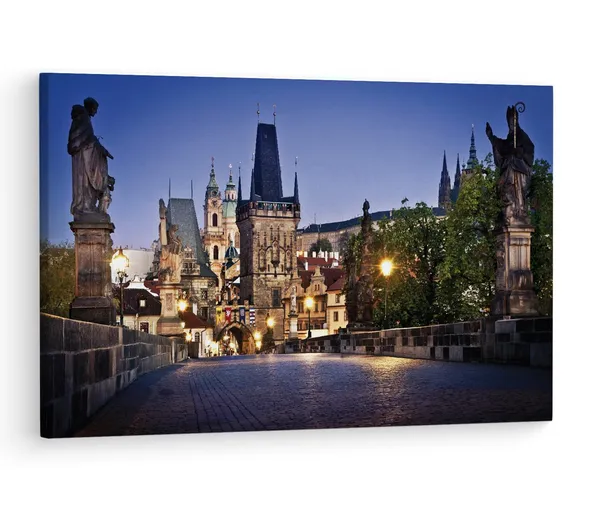 Multicolor_Charles_Bridge,_Wooden_Framed_Canvas_Paintings_|_For_Living_Room_|_Bedroom_|_Office_|_Gallery_|_Ready_Wall_Mount_Canvas_Wall_Art_Painting_|_Size_-_12_X_18In,_Ct0101
