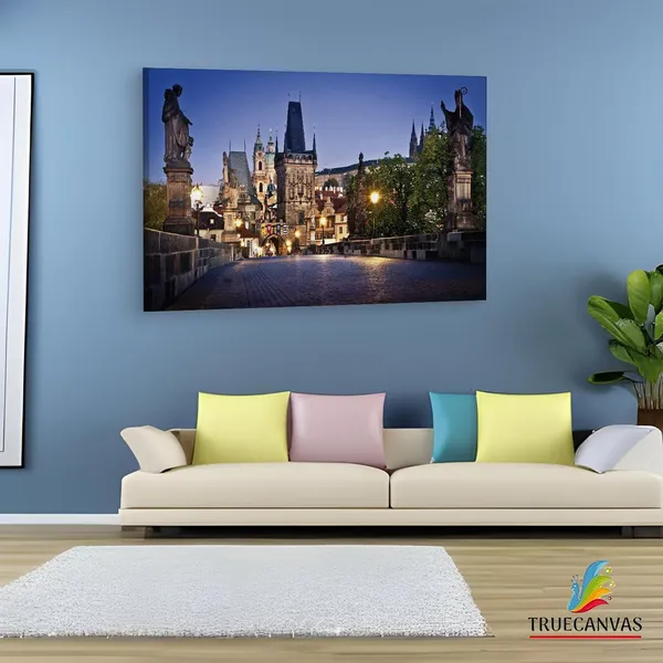 Multicolor_Charles_Bridge,_Wooden_Framed_Canvas_Paintings_|_For_Living_Room_|_Bedroom_|_Office_|_Gallery_|_Ready_Wall_Mount_Canvas_Wall_Art_Painting_|_Size_-_12_X_18In,_Ct0101