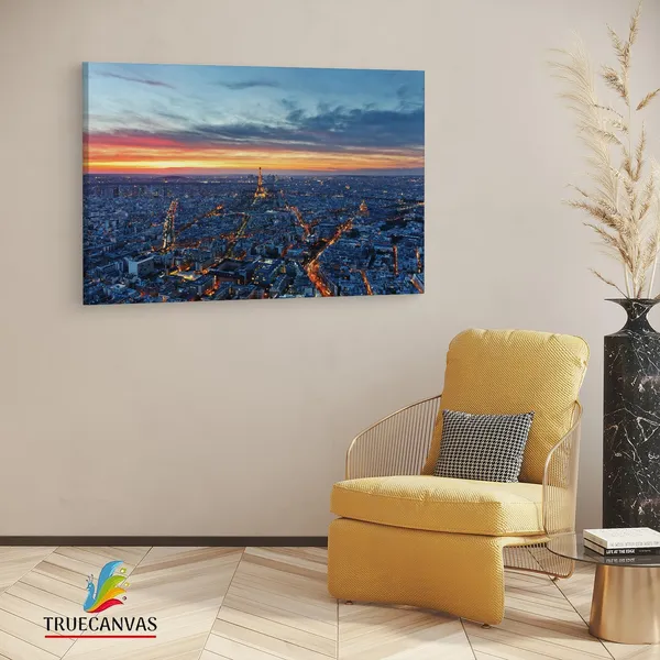 Multicolor_City_Paris_Sunset_Eiffel_Tower,_Wooden_Framed_Canvas_Paintings_|_For_Living_Room_|_Bedroom_|_Office_|_Gallery_|_Ready_Wall_Mount_Canvas_Wall_Art_Painting_|_Size_-_12_X_18In,_Ct0102