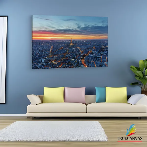 Multicolor_City_Paris_Sunset_Eiffel_Tower,_Wooden_Framed_Canvas_Paintings_|_For_Living_Room_|_Bedroom_|_Office_|_Gallery_|_Ready_Wall_Mount_Canvas_Wall_Art_Painting_|_Size_-_12_X_18In,_Ct0102