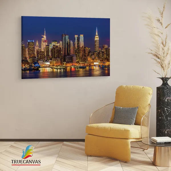 Multicolor_Manhattan_Skyline_Night,_Wooden_Framed_Canvas_Paintings_|_For_Living_Room_|_Bedroom_|_Office_|_Gallery_|_Ready_Wall_Mount_Canvas_Wall_Art_Painting_|_Size_-_12_X_18In,_Ct0105