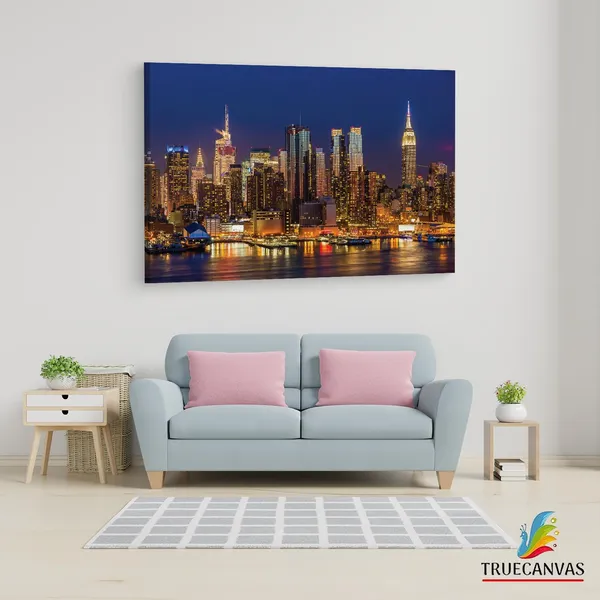 Multicolor_Manhattan_Skyline_Night,_Wooden_Framed_Canvas_Paintings_|_For_Living_Room_|_Bedroom_|_Office_|_Gallery_|_Ready_Wall_Mount_Canvas_Wall_Art_Painting_|_Size_-_12_X_18In,_Ct0105