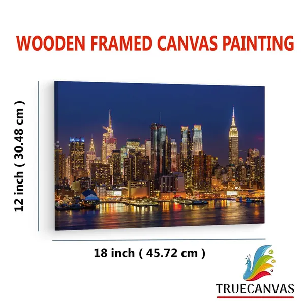 Multicolor_Manhattan_Skyline_Night,_Wooden_Framed_Canvas_Paintings_|_For_Living_Room_|_Bedroom_|_Office_|_Gallery_|_Ready_Wall_Mount_Canvas_Wall_Art_Painting_|_Size_-_12_X_18In,_Ct0105
