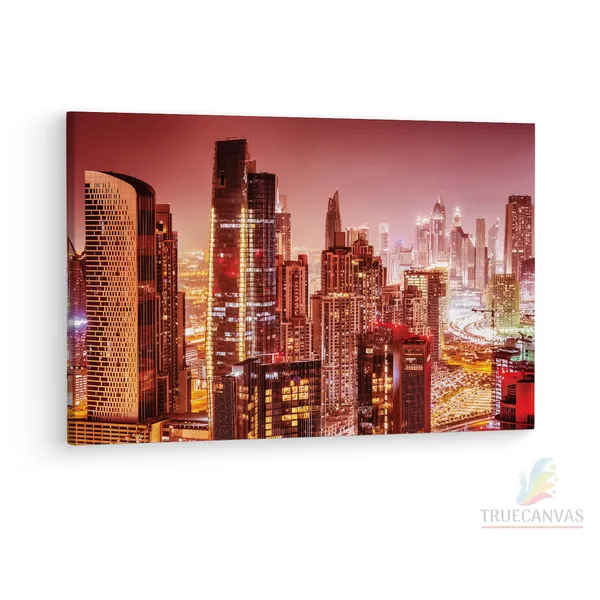 Multicolor_Three_Four_Night_City_View,_Wooden_Framed_Canvas_Paintings_|_For_Living_Room_|_Bedroom_|_Office_|_Gallery_|_Ready_Wall_Mount_Canvas_Wall_Art_Painting_|_Size_-_12_X_18In,_Ct0111