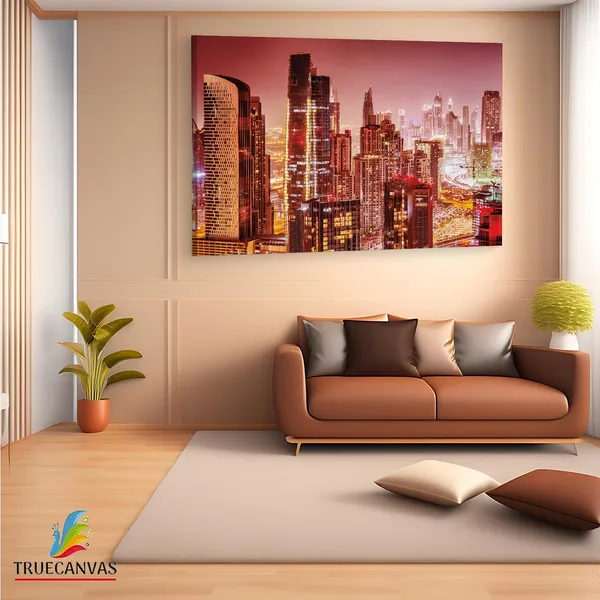 Multicolor_Three_Four_Night_City_View,_Wooden_Framed_Canvas_Paintings_|_For_Living_Room_|_Bedroom_|_Office_|_Gallery_|_Ready_Wall_Mount_Canvas_Wall_Art_Painting_|_Size_-_12_X_18In,_Ct0111