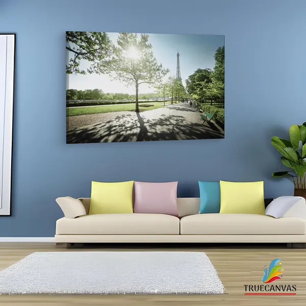 Multicolor_Eiffel_Tower_At_Sunny_Morning,_Wooden_Framed_Canvas_Paintings_|_For_Living_Room_|_Bedroom_|_Office_|_Gallery_|_Ready_Wall_Mount_Canvas_Wall_Art_Painting_|_Size_-_12_X_18In,_Ct0116