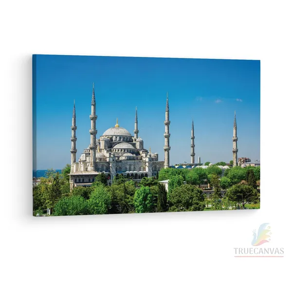 Multicolor_The_Blue_Mosque,_Wooden_Framed_Canvas_Paintings_|_For_Living_Room_|_Bedroom_|_Office_|_Gallery_|_Ready_Wall_Mount_Canvas_Wall_Art_Painting_|_Size_-_12_X_18In,_Ct0117