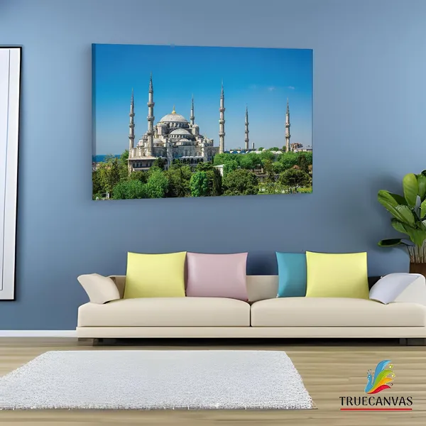 Multicolor_The_Blue_Mosque,_Wooden_Framed_Canvas_Paintings_|_For_Living_Room_|_Bedroom_|_Office_|_Gallery_|_Ready_Wall_Mount_Canvas_Wall_Art_Painting_|_Size_-_12_X_18In,_Ct0117