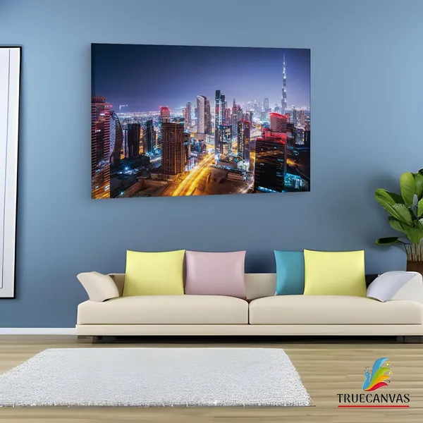 Multicolor_Mainland_Dubai,_Wooden_Framed_Canvas_Paintings_|_For_Living_Room_|_Bedroom_|_Office_|_Gallery_|_Ready_Wall_Mount_Canvas_Wall_Art_Painting_|_Size_-_12_X_18In,_Ct0121