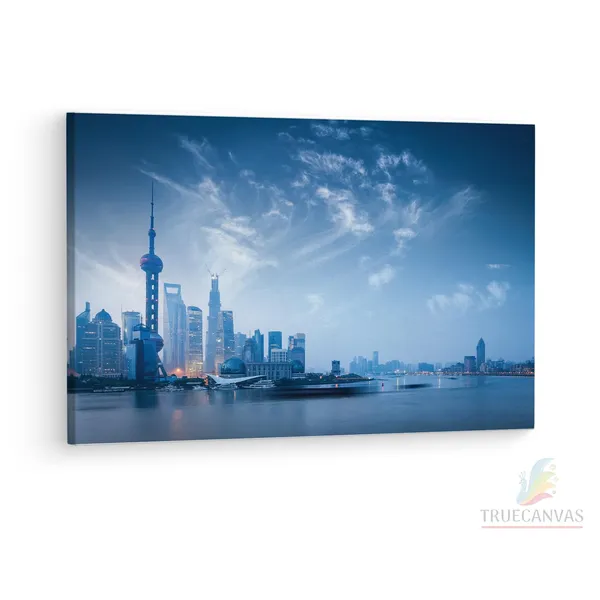 Multicolor_Oriental_Pearl_Tv_Tower,_Wooden_Framed_Canvas_Paintings_|_For_Living_Room_|_Bedroom_|_Office_|_Gallery_|_Ready_Wall_Mount_Canvas_Wall_Art_Painting_|_Size_-_12_X_18In,_Ct0122