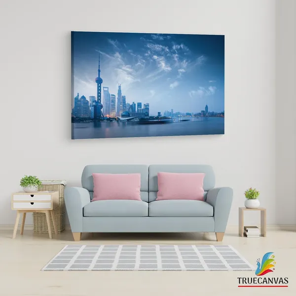 Multicolor_Oriental_Pearl_Tv_Tower,_Wooden_Framed_Canvas_Paintings_|_For_Living_Room_|_Bedroom_|_Office_|_Gallery_|_Ready_Wall_Mount_Canvas_Wall_Art_Painting_|_Size_-_12_X_18In,_Ct0122