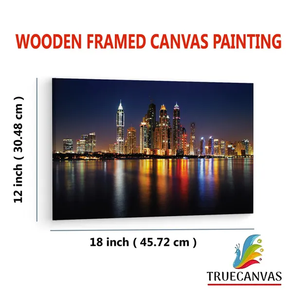 Multicolor_Dubai_Marina_Skyline_At_Night,_Wooden_Framed_Canvas_Paintings_|_For_Living_Room_|_Bedroom_|_Office_|_Gallery_|_Ready_Wall_Mount_Canvas_Wall_Art_Painting_|_Size_-_12_X_18In,_Ct0123