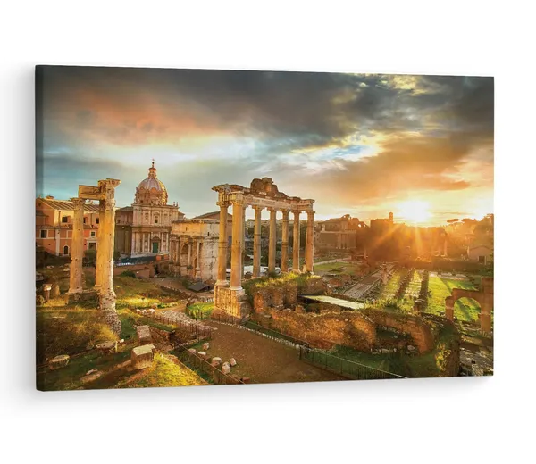 Multicolor_Ruins_Of_The_|_Forum,_Rome,_Wooden_Framed_Canvas_Paintings_|_For_Living_Room_|_Bedroom_|_Office_|_Gallery_|_Ready_Wall_Mount_Canvas_Wall_Art_Painting_|_Size_-_12_X_18In,_Ct0129