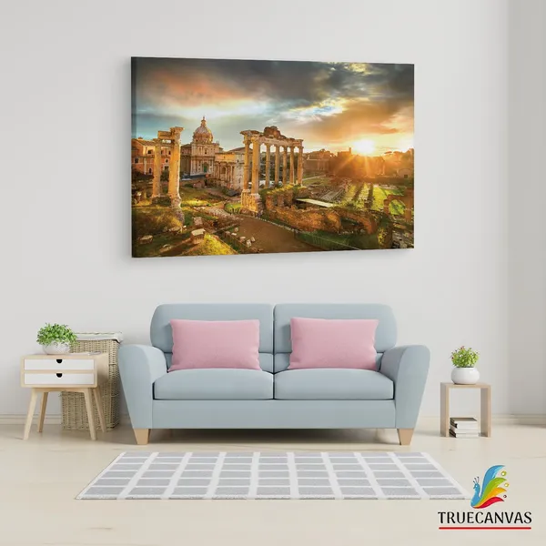 Multicolor_Ruins_Of_The_|_Forum,_Rome,_Wooden_Framed_Canvas_Paintings_|_For_Living_Room_|_Bedroom_|_Office_|_Gallery_|_Ready_Wall_Mount_Canvas_Wall_Art_Painting_|_Size_-_12_X_18In,_Ct0129