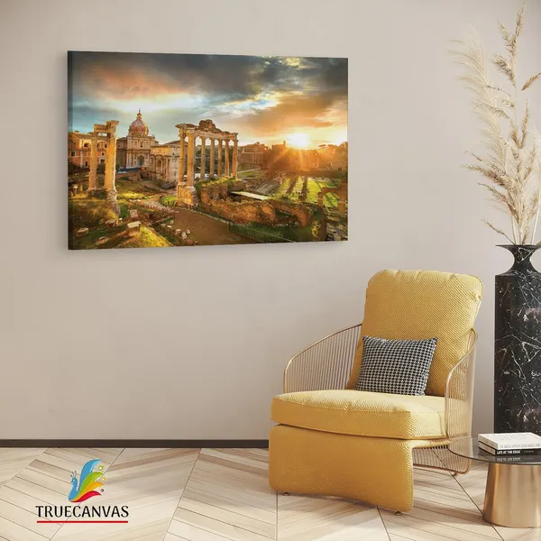 Multicolor_Ruins_Of_The_|_Forum,_Rome,_Wooden_Framed_Canvas_Paintings_|_For_Living_Room_|_Bedroom_|_Office_|_Gallery_|_Ready_Wall_Mount_Canvas_Wall_Art_Painting_|_Size_-_12_X_18In,_Ct0129