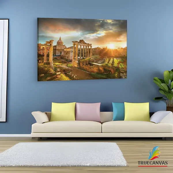 Multicolor_Ruins_Of_The_|_Forum,_Rome,_Wooden_Framed_Canvas_Paintings_|_For_Living_Room_|_Bedroom_|_Office_|_Gallery_|_Ready_Wall_Mount_Canvas_Wall_Art_Painting_|_Size_-_12_X_18In,_Ct0129