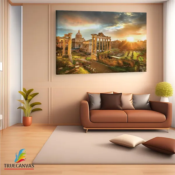 Multicolor_Ruins_Of_The_|_Forum,_Rome,_Wooden_Framed_Canvas_Paintings_|_For_Living_Room_|_Bedroom_|_Office_|_Gallery_|_Ready_Wall_Mount_Canvas_Wall_Art_Painting_|_Size_-_12_X_18In,_Ct0129