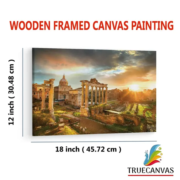 Multicolor_Ruins_Of_The_|_Forum,_Rome,_Wooden_Framed_Canvas_Paintings_|_For_Living_Room_|_Bedroom_|_Office_|_Gallery_|_Ready_Wall_Mount_Canvas_Wall_Art_Painting_|_Size_-_12_X_18In,_Ct0129