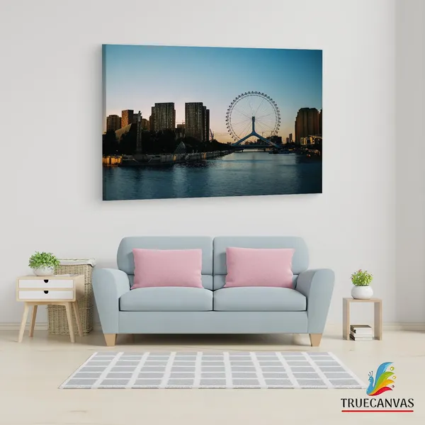 Multicolor_Tianjin_Eye_Ferris_Wheel,_Wooden_Framed_Canvas_Paintings_|_For_Living_Room_|_Bedroom_|_Office_|_Gallery_|_Ready_Wall_Mount_Canvas_Wall_Art_Painting_|_Size_-_12_X_18In,_Ct0130