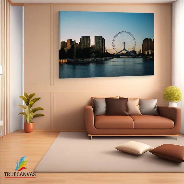 Multicolor_Tianjin_Eye_Ferris_Wheel,_Wooden_Framed_Canvas_Paintings_|_For_Living_Room_|_Bedroom_|_Office_|_Gallery_|_Ready_Wall_Mount_Canvas_Wall_Art_Painting_|_Size_-_12_X_18In,_Ct0130