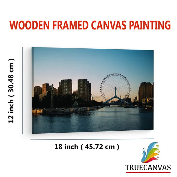 Multicolor_Tianjin_Eye_Ferris_Wheel,_Wooden_Framed_Canvas_Paintings_|_For_Living_Room_|_Bedroom_|_Office_|_Gallery_|_Ready_Wall_Mount_Canvas_Wall_Art_Painting_|_Size_-_12_X_18In,_Ct0130