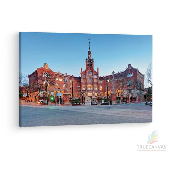 Multicolor_Recinte_Modernista_De_Sant_Pau,_Wooden_Framed_Canvas_Paintings_|_For_Living_Room_|_Bedroom_|_Office_|_Gallery_|_Ready_Wall_Mount_Canvas_Wall_Art_Painting_|_Size_-_12_X_18In,_Ct0131