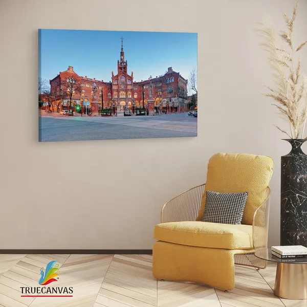 Multicolor_Recinte_Modernista_De_Sant_Pau,_Wooden_Framed_Canvas_Paintings_|_For_Living_Room_|_Bedroom_|_Office_|_Gallery_|_Ready_Wall_Mount_Canvas_Wall_Art_Painting_|_Size_-_12_X_18In,_Ct0131