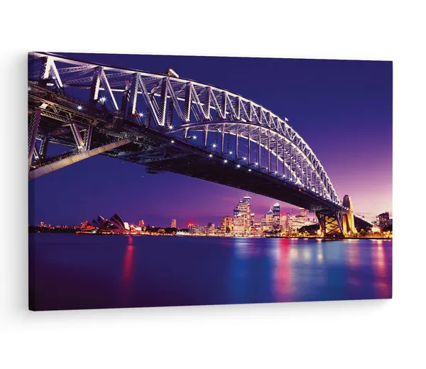 Multicolor_Sydney_Harbour_Bridge,_Wooden_Framed_Canvas_Paintings_|_For_Living_Room_|_Bedroom_|_Office_|_Gallery_|_Ready_Wall_Mount_Canvas_Wall_Art_Painting_|_Size_-_12_X_18In,_Ct0133